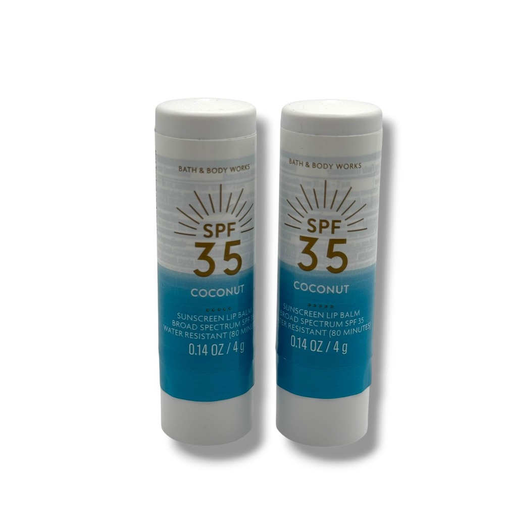 Bath & Body Works SPF 35 Coconut Sunscreen Lip Balm 0.14oz 2pk